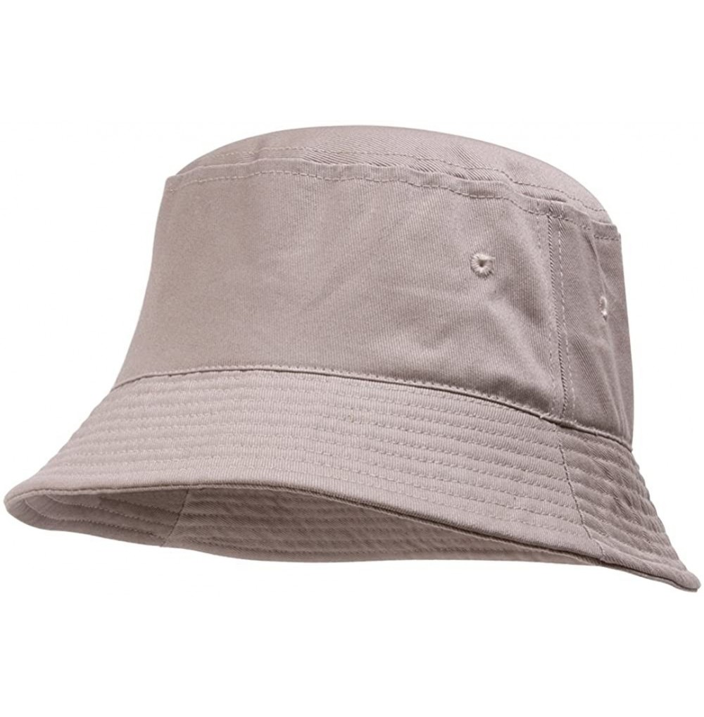 Baseball Caps Blank Cotton Bucket Hat - Stone - C9184S4GXEC