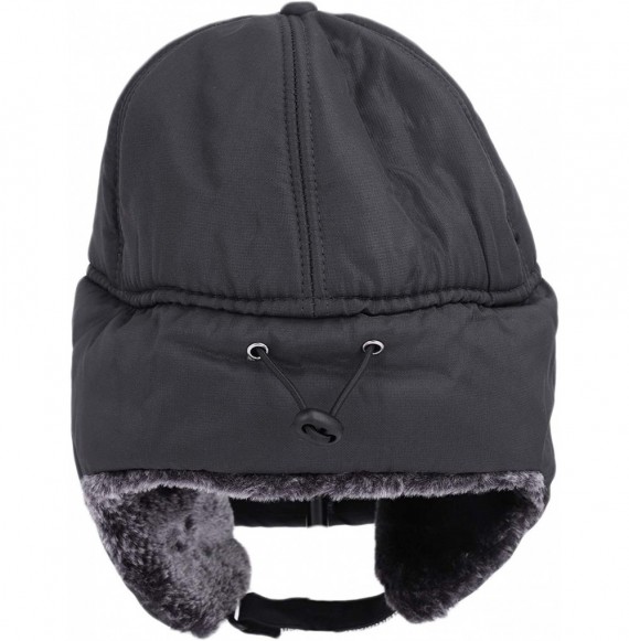 Balaclavas Faux Fur Cap Hat Visor Windproof Ski Balaclava Cover Men Women - Dark Grey - C018A5Z5LNR