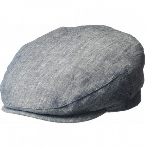 Newsboy Caps Men's 100% Linen Ivy Hat with Cotton Lining - Blue - CN17YQR86I0