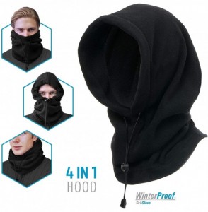 Balaclavas 4 in 1 Full Face Hood for Adults- Fleece Balaclava- Ski Mask Hoodie- Face Fleece Mask - CG18ZCKRWNT