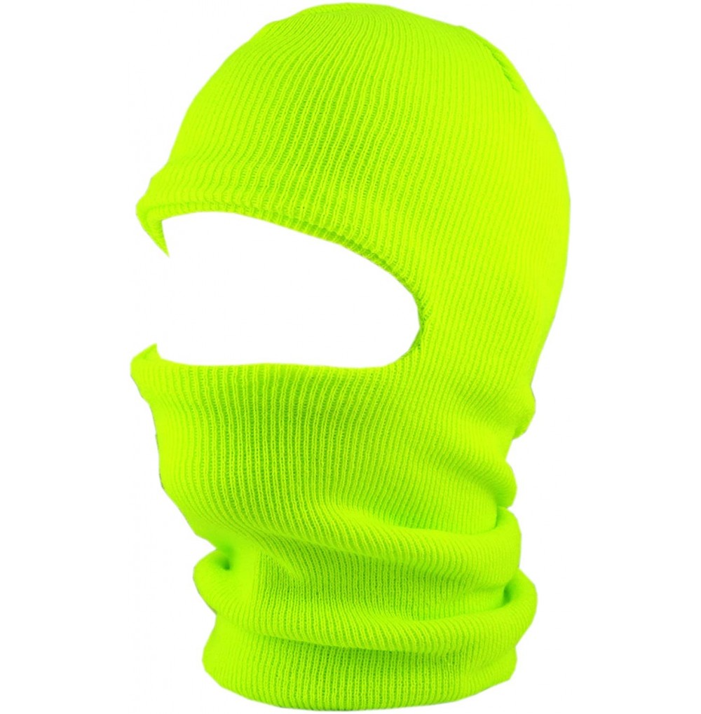 Skullies & Beanies Made in USA Unisex Thick and Long Face Ski Mask Winter Beanie - Neon Lime - CD18XX09WZ9