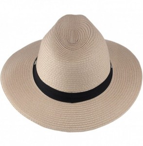 Sun Hats Women's Paper Woven Rhinestone Band Panama Sun Hat - Pink - CU18CNIOR47
