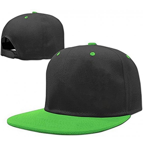 Baseball Caps Classic Cotton Adjustable Baseball Plain Cap-Custom Hip Hop Dad Trucker Snapback Hat - Black-green - CG1843YO538