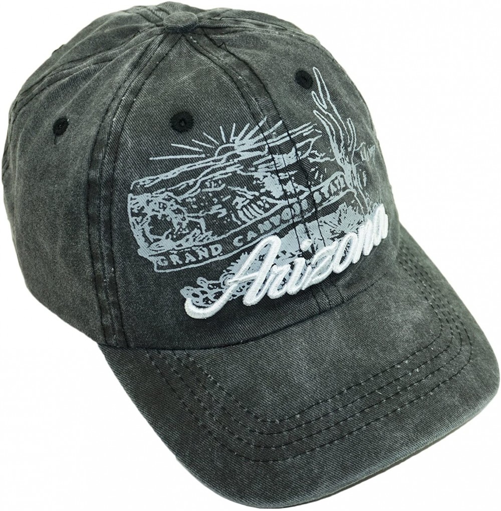 Baseball Caps USA City Embroidered Hat Adjustable Landscape Cotton Baseball Cap - Arizona-black - CX18EIAU7N5