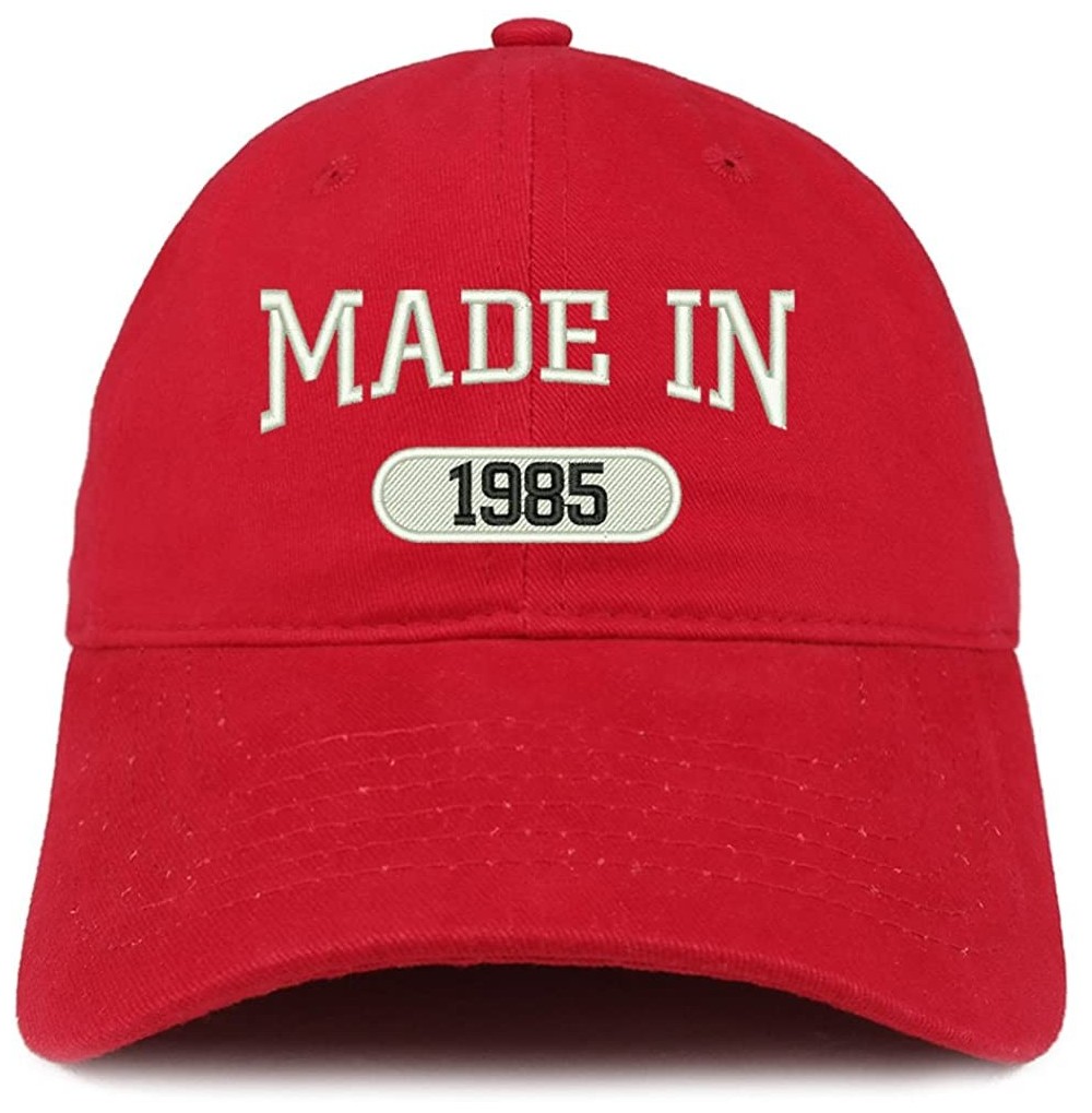 Baseball Caps Made in 1985 Embroidered 35th Birthday Brushed Cotton Cap - Red - CI18C98ZG4N