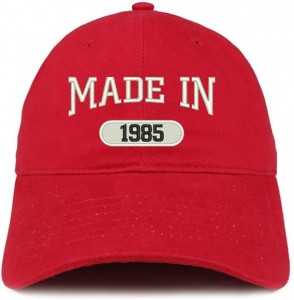 Baseball Caps Made in 1985 Embroidered 35th Birthday Brushed Cotton Cap - Red - CI18C98ZG4N