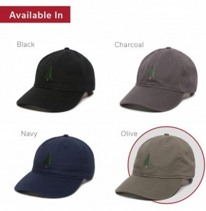 Baseball Caps Evergreen Tree Embroidered Dad Hat - Adjustable Polo Style Cap for Men & Women - Olive - CR18L9U8OYM