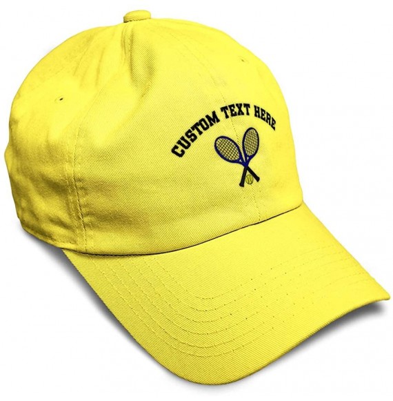 Baseball Caps Custom Soft Baseball Cap Tennis Sports B Embroidery Dad Hats for Men & Women - Yellow - CI18SEIAWW9