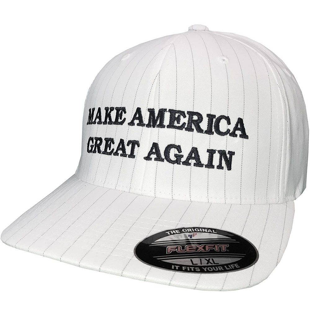 Baseball Caps Embriodered Just Like Donald Trump's - Pinstripe - Presidential Pinstripe White - C112O7C1MQ6