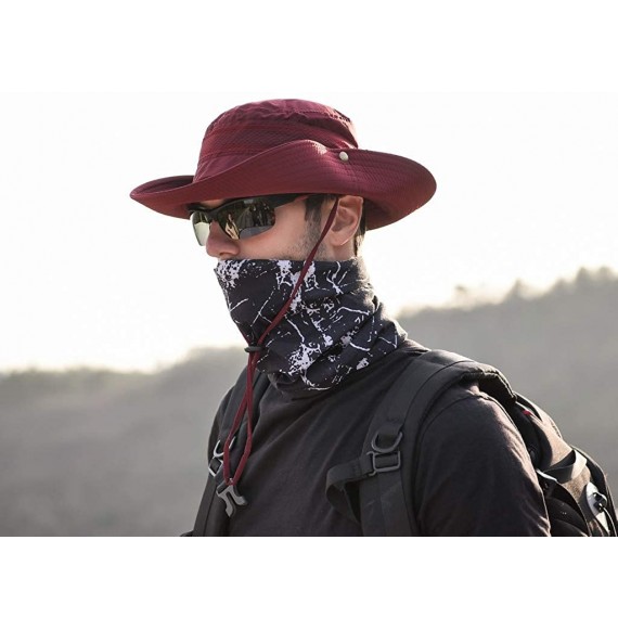 Visors Summer Outdoor Sun Hat Protection Bucket Mesh Boonie Hat Solid Fishing Cap Summer Best 2019 New - Red - C818R3K0Y6T