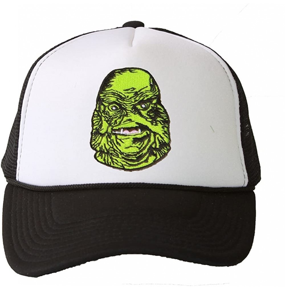 Baseball Caps Trucker Mesh Vent Snapback Hat- Creature 3D Patch Embroidery - Black - C911BAQTZJ1