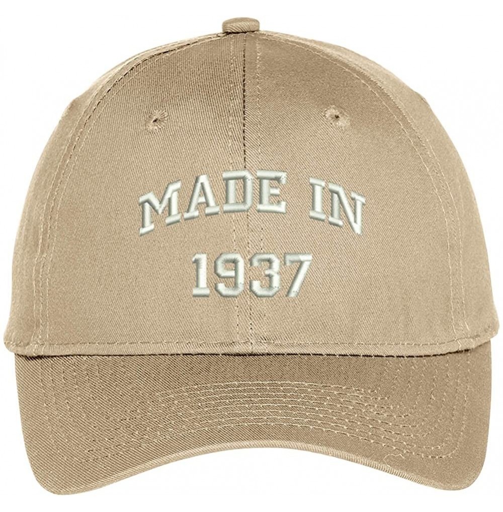 Baseball Caps Made in 1937-81st Birthday Embroidered High Profile Adjustable Baseball Cap - Khaki - C312O25AGCA