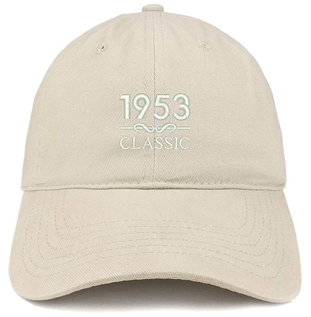 Baseball Caps Classic 1953 Embroidered Retro Soft Cotton Baseball Cap - Stone - C518CO037Q3