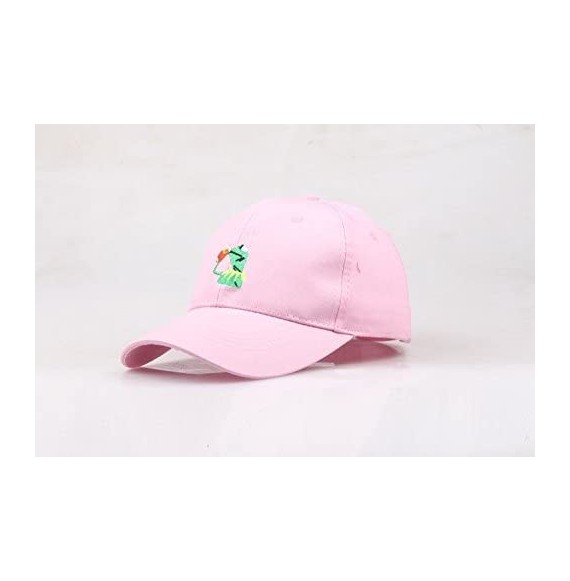 Baseball Caps The Frog "Sipping Tea" Adjustable Strapback Cap - Pink Frog - C4188CHHU77
