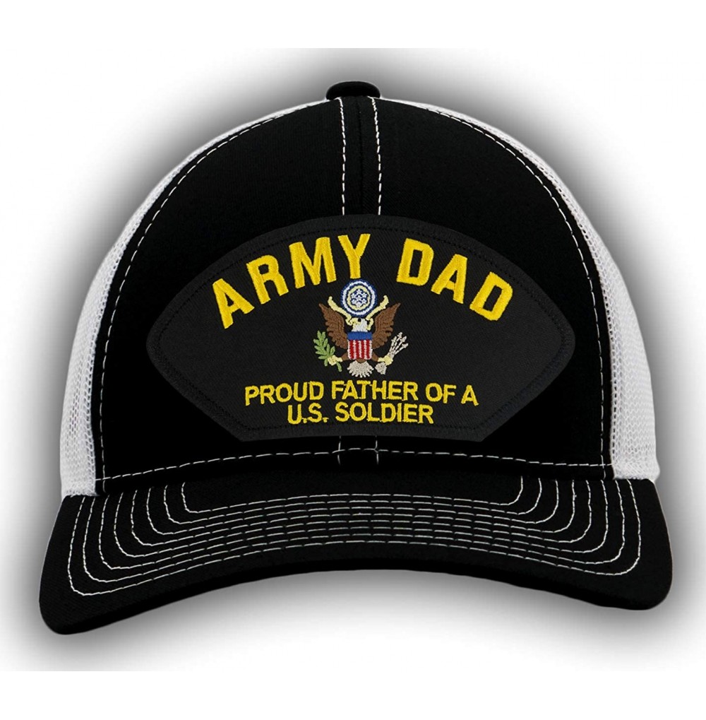 Baseball Caps Army Dad - Proud Father of a US Soldier Hat/Ballcap Adjustable"One Size Fits Most" - Mesh-back Black & White - ...