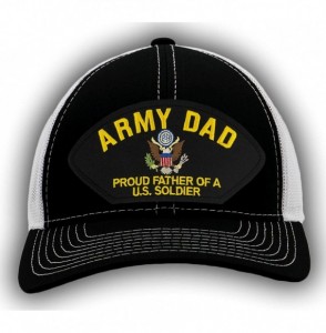 Baseball Caps Army Dad - Proud Father of a US Soldier Hat/Ballcap Adjustable"One Size Fits Most" - Mesh-back Black & White - ...