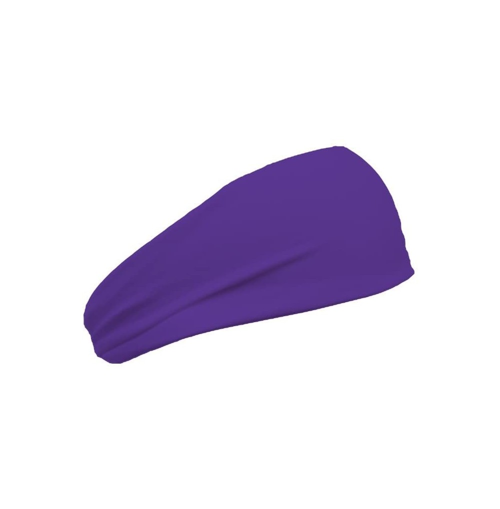 Headbands Womens 3 Inch Flatback Moisture Wicking Workout Sweatband - Purple - CM11QAC6IHR
