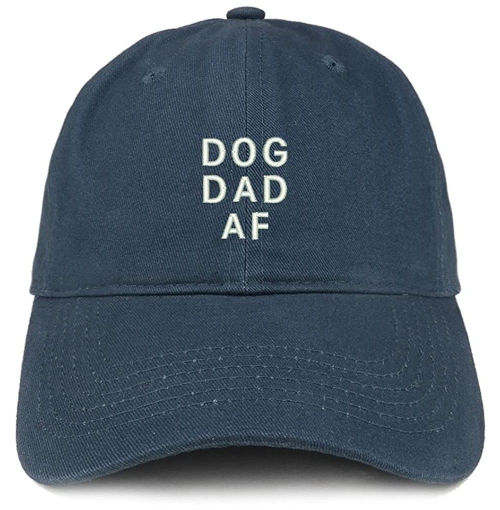 Baseball Caps Dog Dad AF Embroidered Soft Cotton Dad Hat - Navy - CF18EYI69II