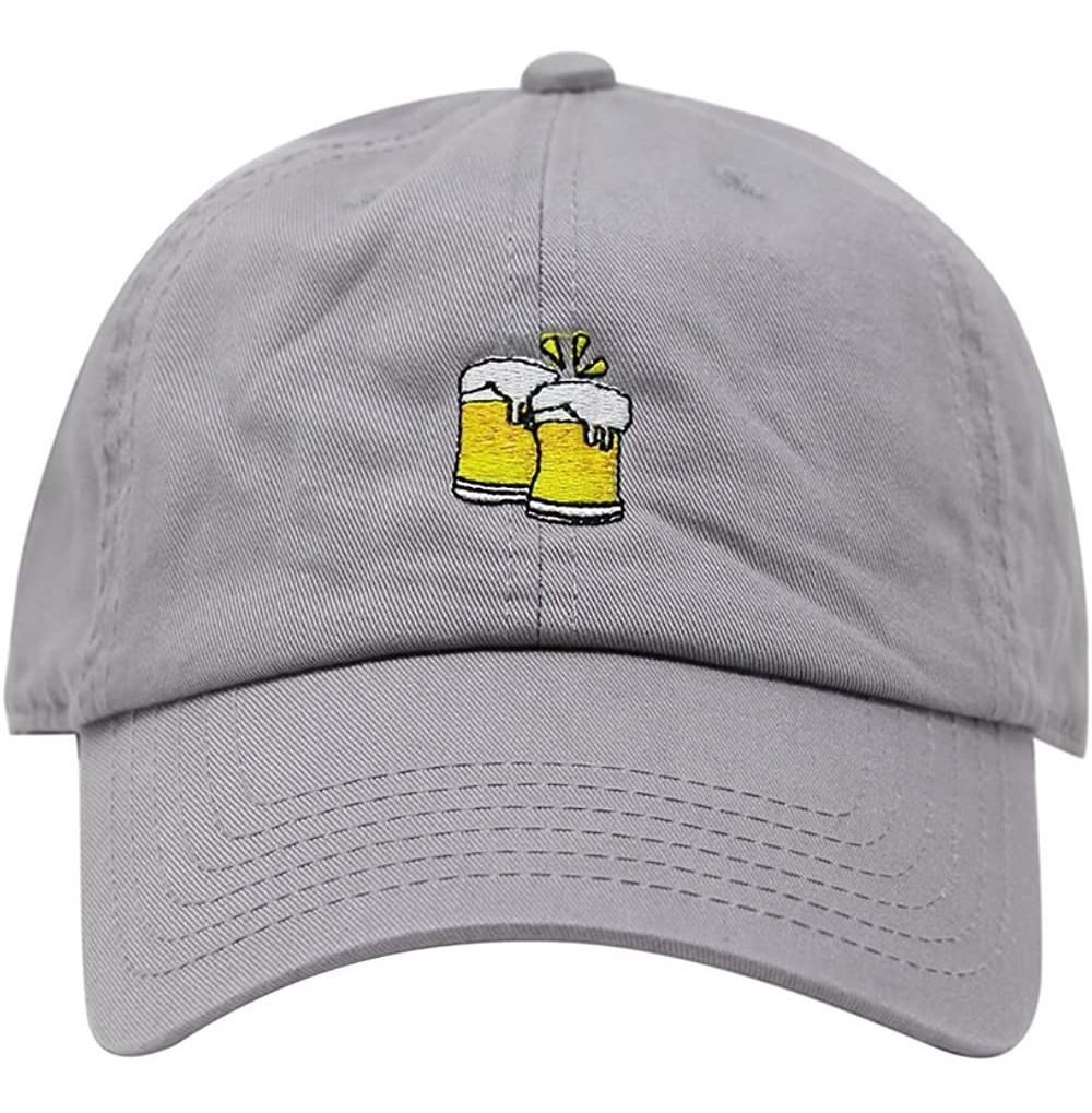 Baseball Caps Cheers Mugs Design Dad Hat Cotton Baseball Cap - Light Grey - CM18CO6R8ZT
