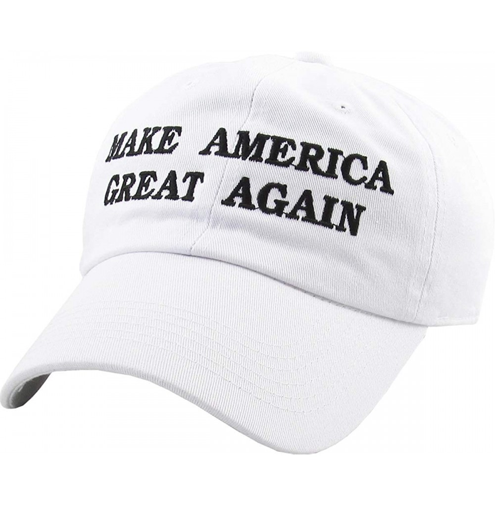 Baseball Caps Make America Great Again Our President Donald Trump Slogan with USA Flag Cap Adjustable Baseball Hat Red - CA12...