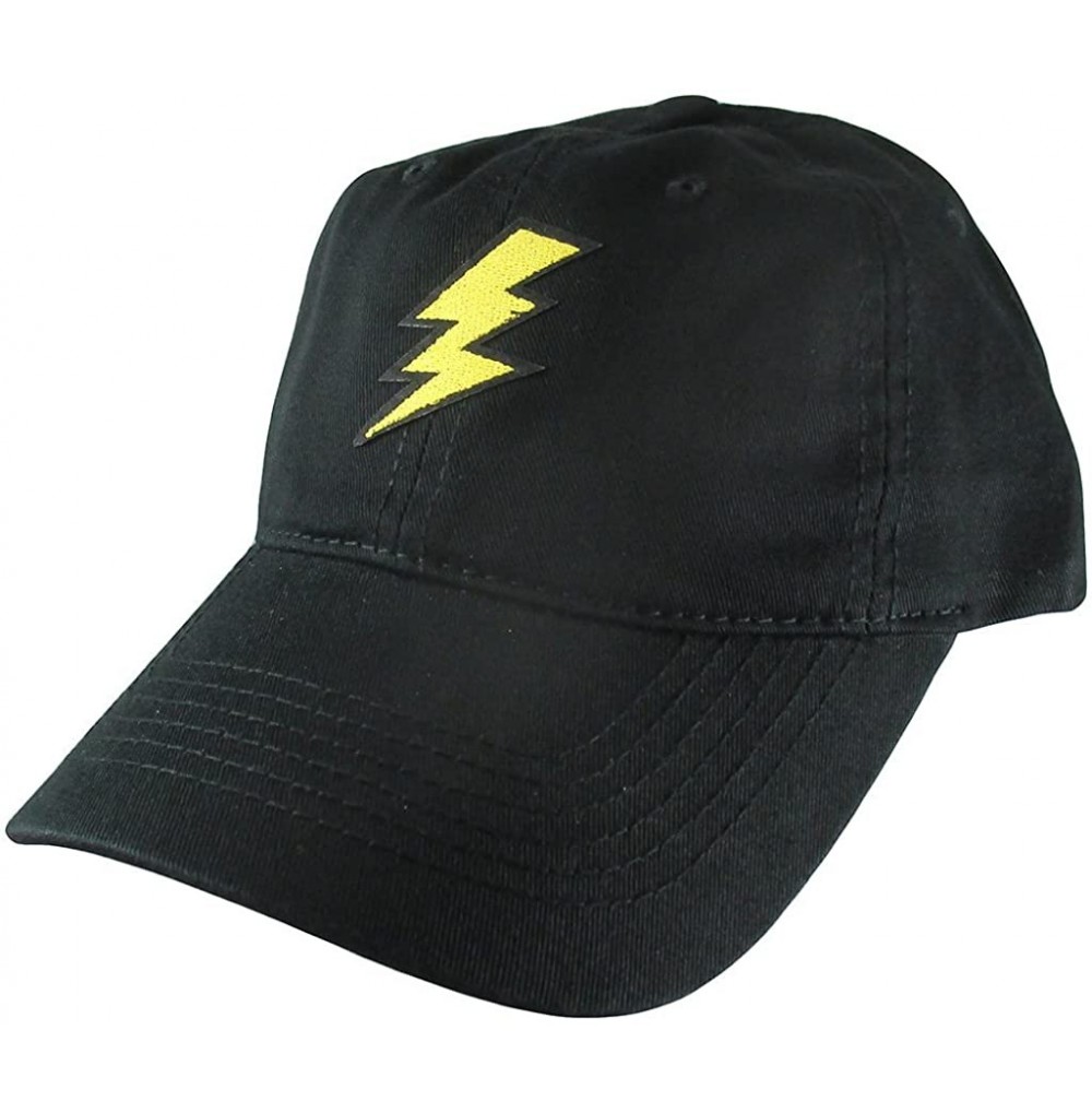 Baseball Caps Lightning Flash Dad Hat- Black Baseball Cap- Embroidered Patch - C018G066O33