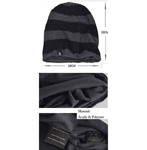 Skullies & Beanies Men's Slouchy Beanie Knit Crochet Rasta Cap for Summer Winter - Grey/Black - CG18SXQ8LCS