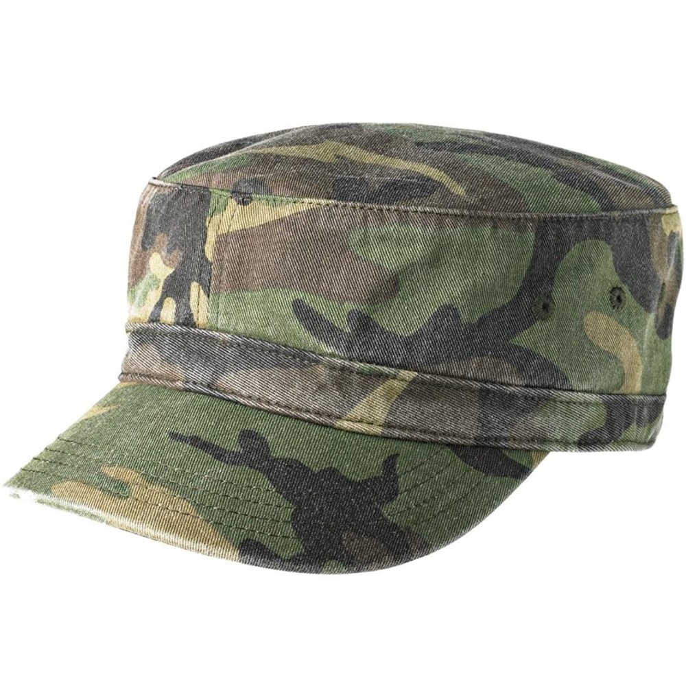 Baseball Caps Military Style Distressed Washed Cotton Cadet Army Caps - Military Camo - CQ11Z33CD15