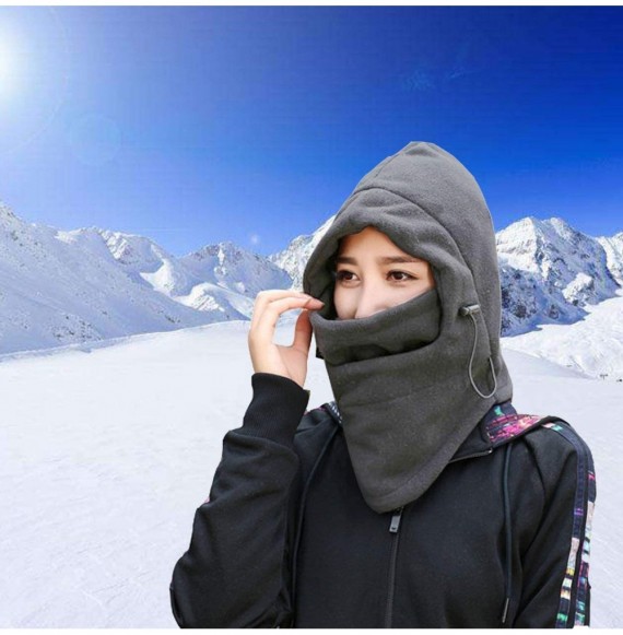 Balaclavas Fleece Ski Mask/Neck Warmer Gaiter/Face Scarf/Neck Cover/Face Mask Thermal Hood Mask - Dgy - C618HKO64MH
