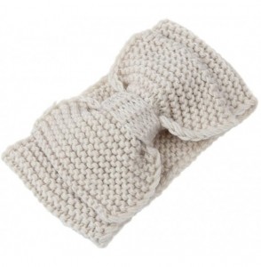 Headbands Women's Crochet Big Bow Knitted Winter Headband 1 - Beige - CN18709Y7ID