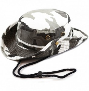 Sun Hats 100% Cotton Stone-Washed Safari Wide Brim Foldable Double-Sided Sun Boonie Bucket Hat - City Camo - C612O7RE3B3