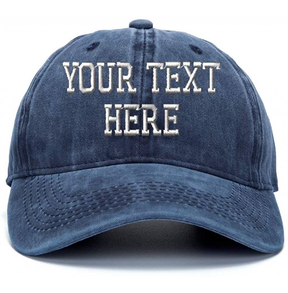Baseball Caps Custom Embroidered Adjustable Baseball Hat Embroidery Cowboy Caps Men Women Text Gift - Navy1 - CT18H409ZEO