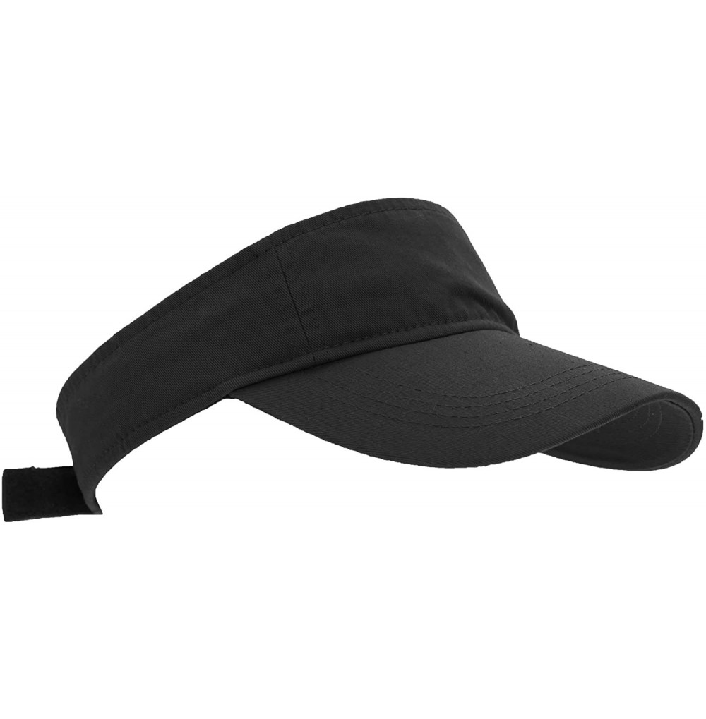 Visors Unisex Low Profile Twill Visor/Headwear (Pack of 2) - Black - CE18RM56DGY