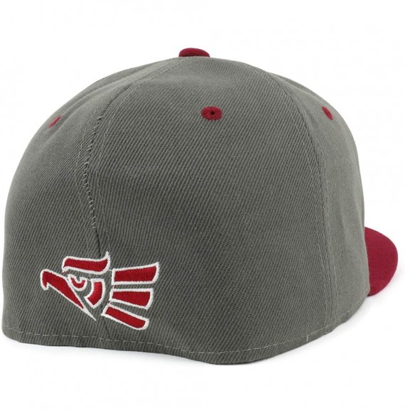 Baseball Caps Hecho En Mexico Eagle 3D Embroidered Fitted Flatbill Snapback Cap - Grey Burgundy - CR18H9OSI5E