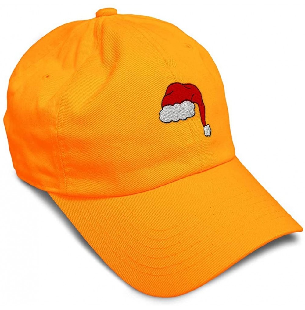 Baseball Caps Custom Soft Baseball Cap Santa Hat Embroidery Dad Hats for Men & Women - Orange - CO18SKUNULS