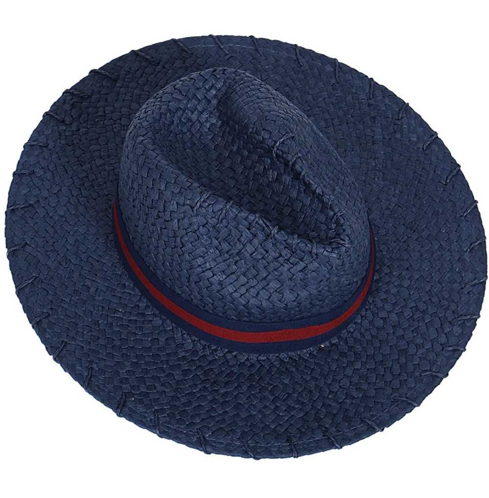 Sun Hats Beach Sun Hats for Women Large Sized Paper Straw Wide Brim Summer Panama Fedora - Sun Protection - CO18ER0NKSI