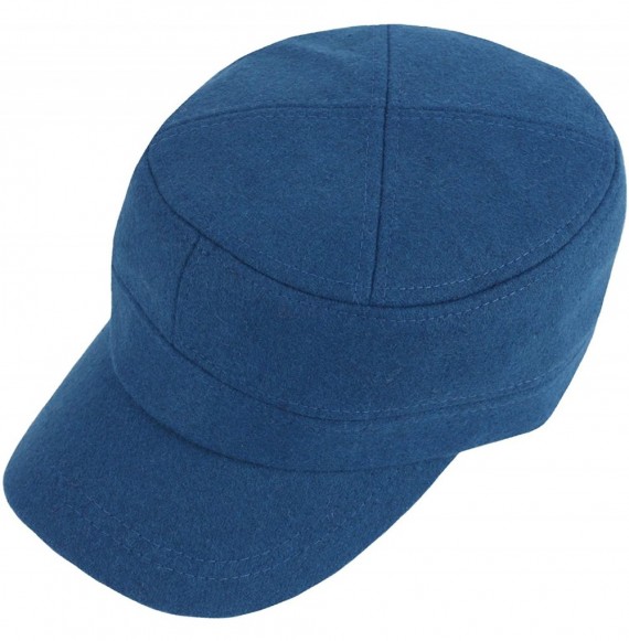 Baseball Caps A108 Wool Winter Warm Simple Design Club Army Cap Cadet Military Hat - Teal - CU188T6LXOH
