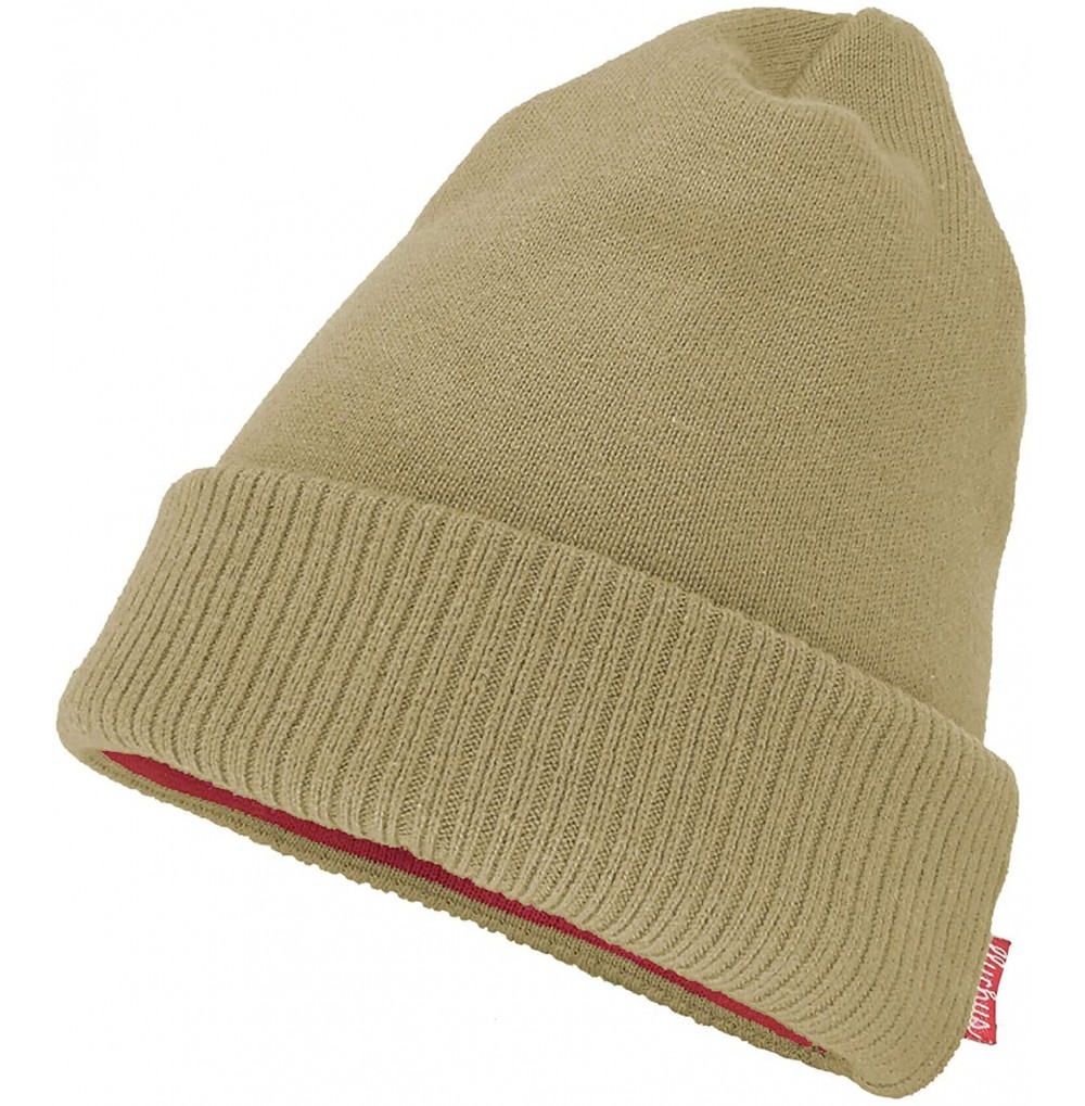 Skullies & Beanies Adult Unisex Cool Cotton Beanie Slouch Skull Cap Long Baggy Winter Hat Warm - Solid - Beige - CH18KZM0IU6
