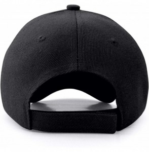 Baseball Caps Plain Baseball Cap Adjustable Men Women Unisex - Classic 6-Panel Hat - Outdoor Sports Wear - Black - CJ18HD0S63C