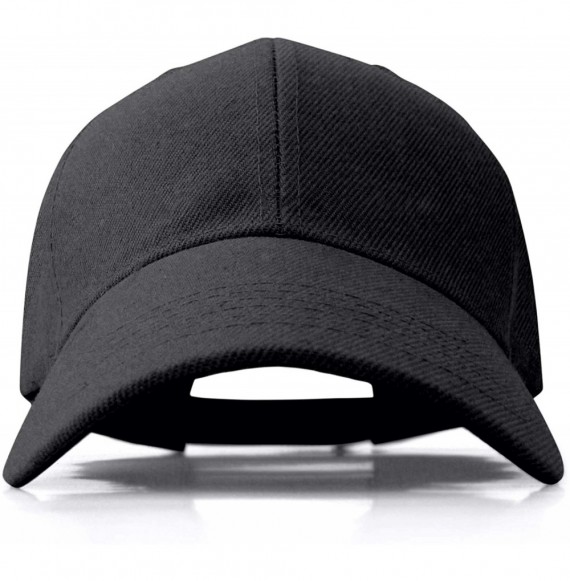 Baseball Caps Plain Baseball Cap Adjustable Men Women Unisex - Classic 6-Panel Hat - Outdoor Sports Wear - Black - CJ18HD0S63C