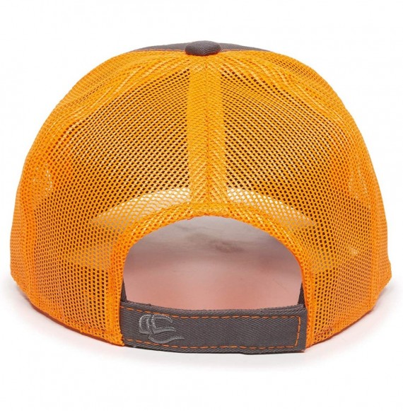 Baseball Caps Structured mesh Back Trucker Cap - Charcoal/Neon Orange - CR182G20X2K