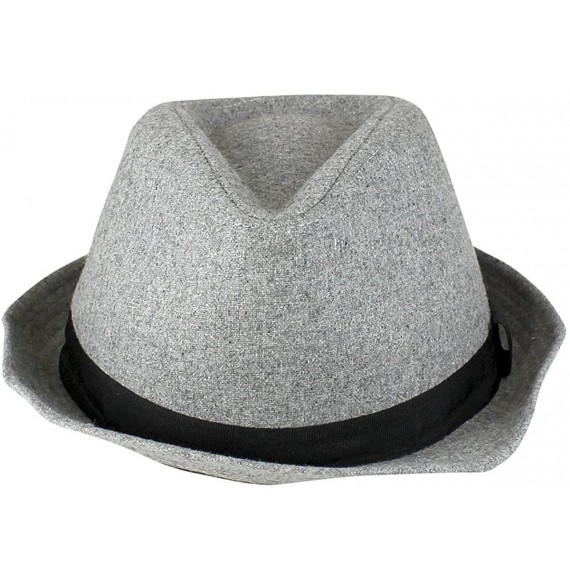 Fedoras Fedora Hat with Black Ribbon Woman's - Light Grey - CC11IQB36UX