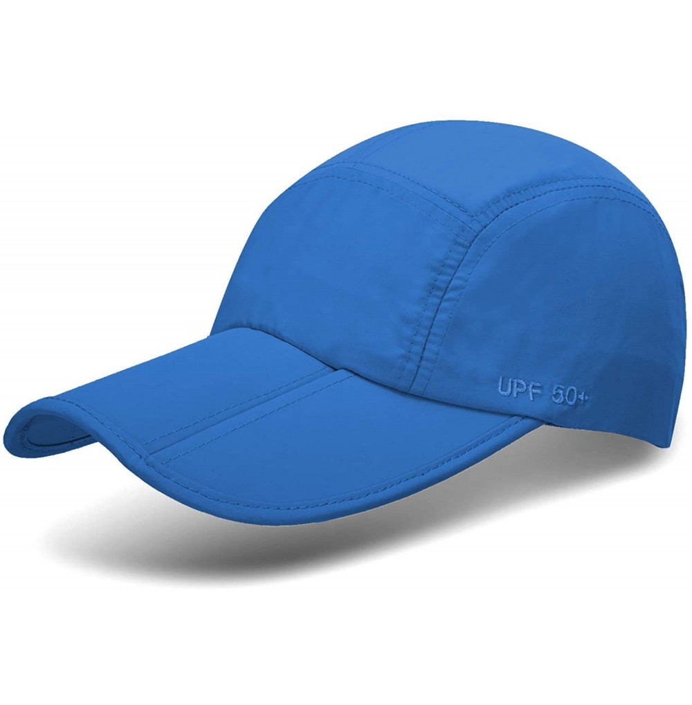 Baseball Caps Unisex Foldable UPF 50+ Sun Protection Quick Dry Baseball Cap Portable Hats - Blue - C818S5DEIMA