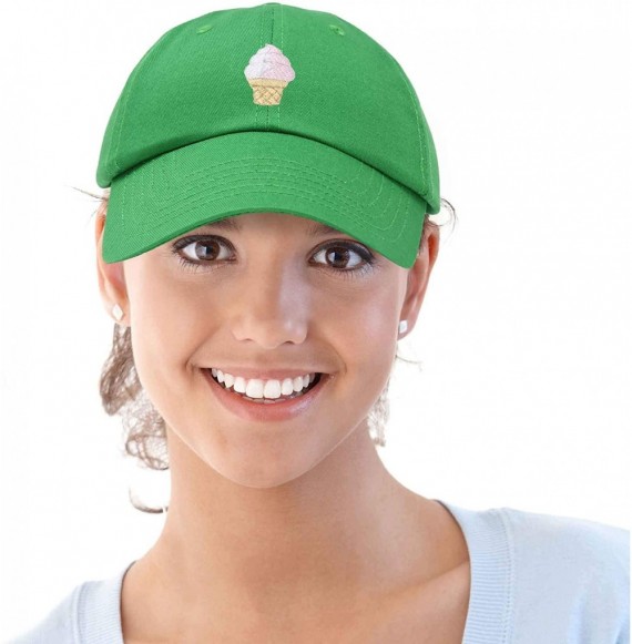 Baseball Caps Soft Serve Ice Cream Hat Cotton Baseball Cap - Kelly Green - CH18LKAEQI6