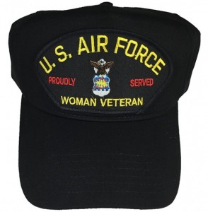 Sun Hats U.S. AIR Force USAF Woman Veteran Proudly Served W/Logo HAT - Black - Veteran Owned Business - CD12K35Q4HV
