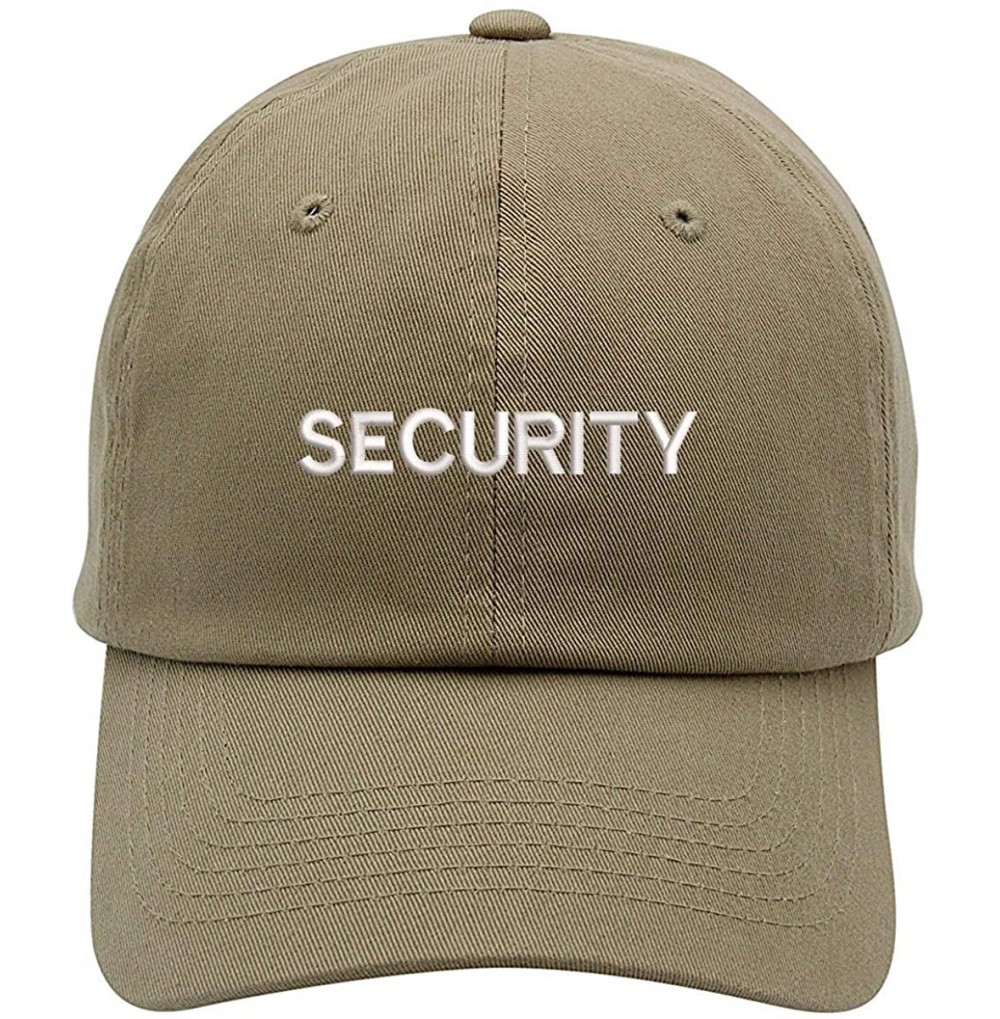 Baseball Caps Security Text Embroidered Low Profile Soft Crown Unisex Baseball Dad Hat - Vc300_khaki - CD18RYNIXAO