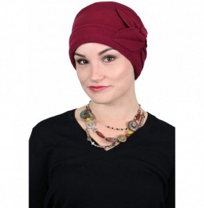 Skullies & Beanies Womens Hat Fleece Beanie Cloche Cancer Headwear Chemo Ladies Winter Head Coverings Butterfly - Burgundy - ...