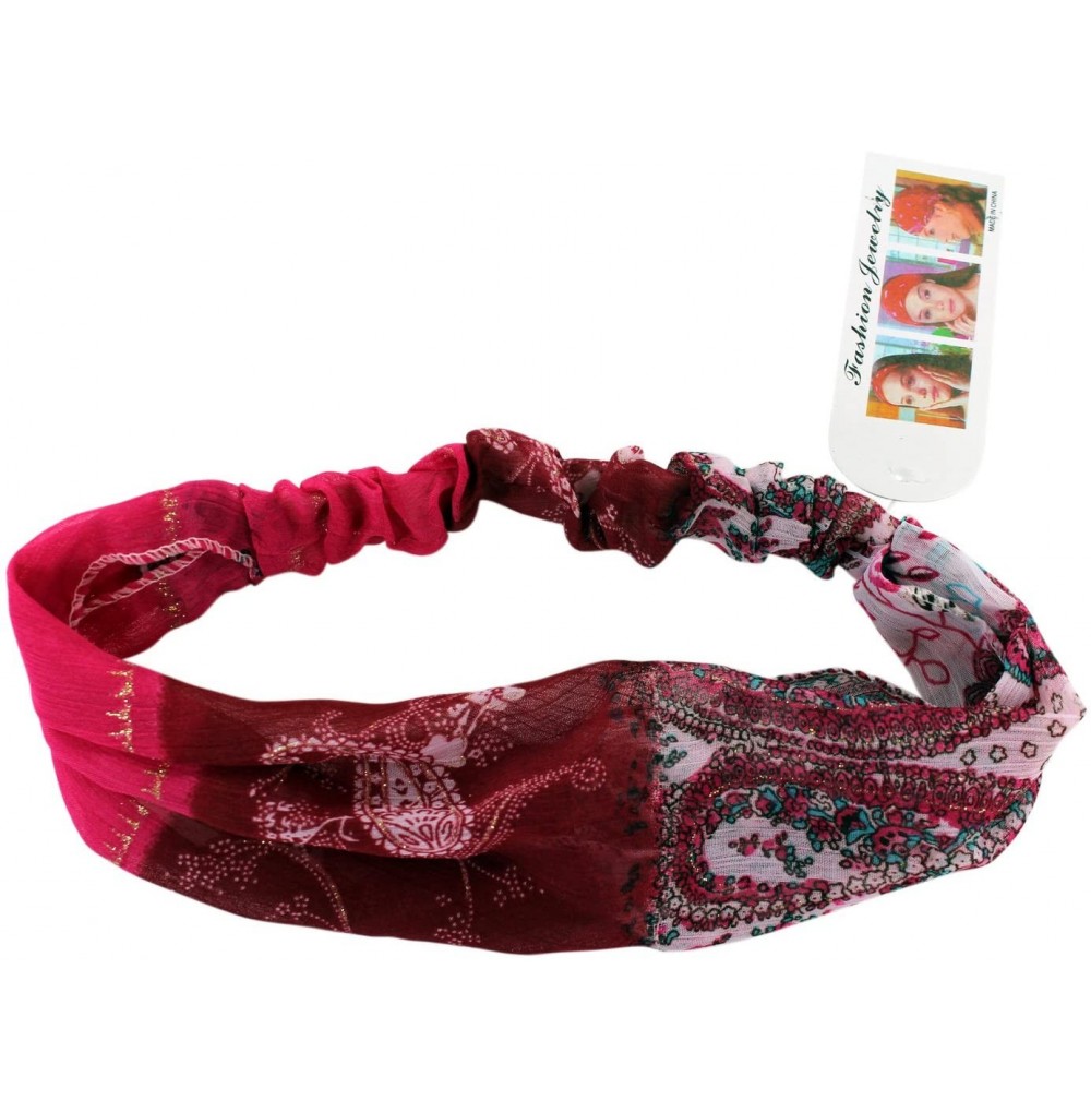 Headbands Red Psychedelic Flowers Headband - Vintage Retro Headband - Stylish Fashion Headband - CM11DB0LDYF