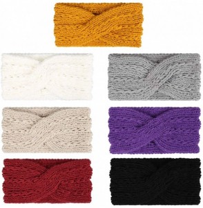 Cold Weather Headbands Womens Winter Warm Soft Crochet Knit Headwrap Ear Warmer Headband for Women - Beige - C519258IXE0