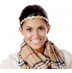 Headbands Adjustable Non Slip Smooth Glitter & Sports Headbands for Girls & Teens Multi Packs - Wave Silver & Gold 2pk - CQ11...