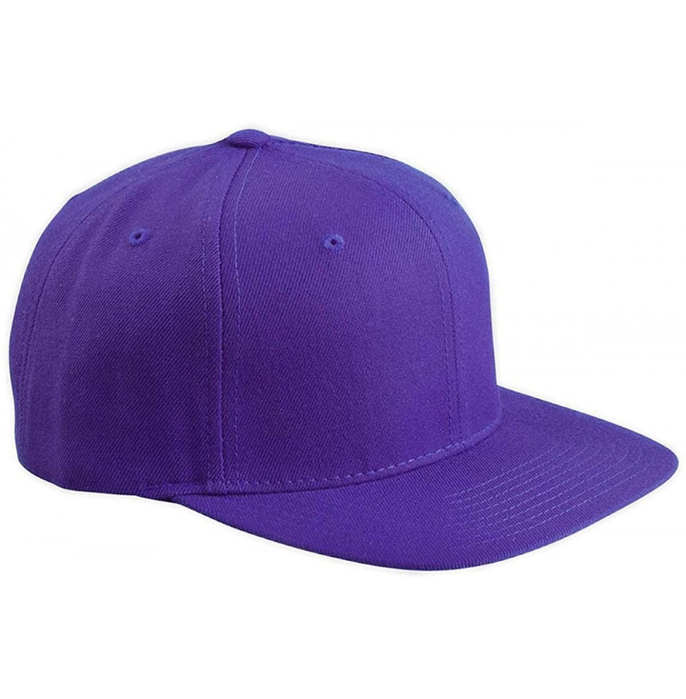 Baseball Caps Flexfit 6 Panel Premium Classic Snapback Hat Cap - Purple - CC12D6KDXGZ